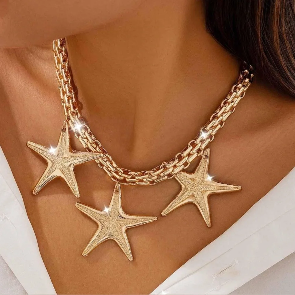 Star Cuban Chain Chunky Necklace